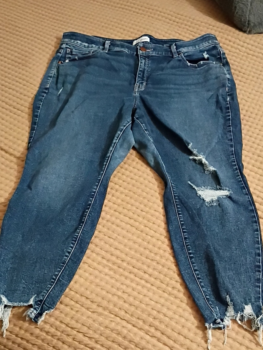Lane Bryant Distressed Medium Blue Boyfriend Jeans